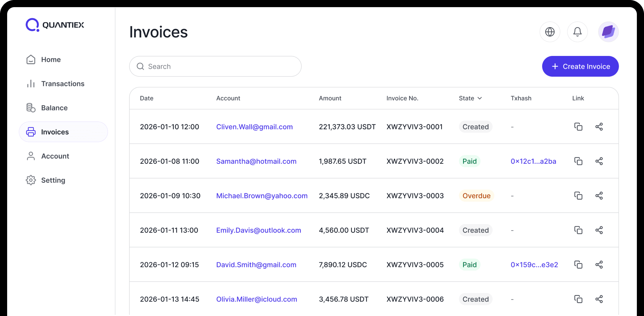 Invoice module preview